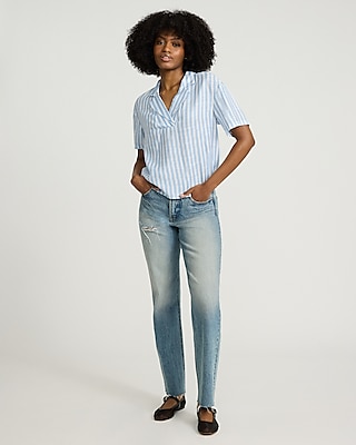 Striped Collared Short Sleeve Tee
