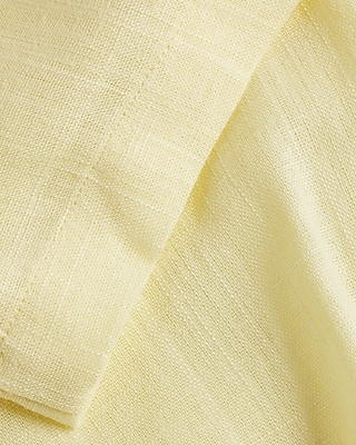 Linen-Blend Short Sleeve Button Up Boxy Shirt