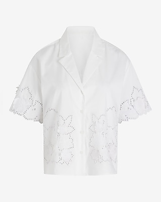 EMB EMROIDERY SS SHIRT 9710425:TRUE WHITE:S