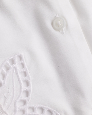 EMB EMROIDERY SS SHIRT 9710425:TRUE WHITE:S