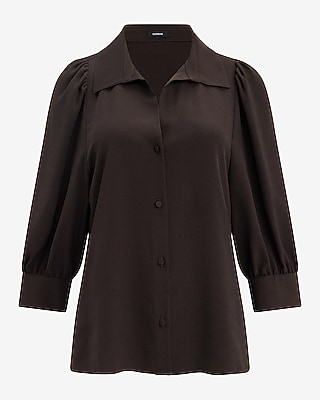 Crepe Puff Elbow Sleeve Shirt - thumbnail 5
