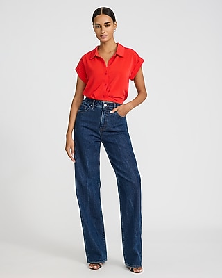 Short Sleeve Elastic Hem Tuck Shirt - image 4