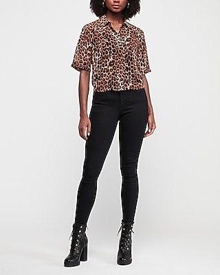 express leopard print blouse