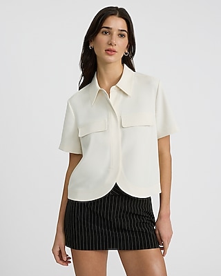 Short Sleeve Curved Hem Shirt