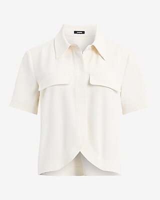 Short Sleeve Curved Hem Shirt