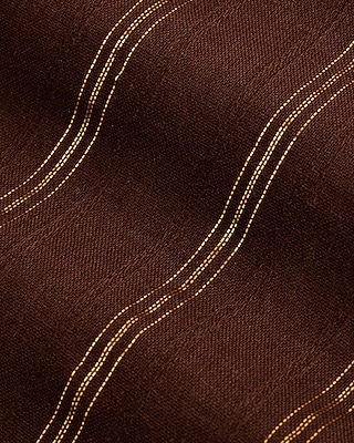 GRAMERCY RUFFLE BLOUSE COTTON STRIPE BROWN 9709749:STRIPE-BROWN:XS