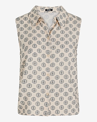 Printed Sleeveless Portofino Shirt