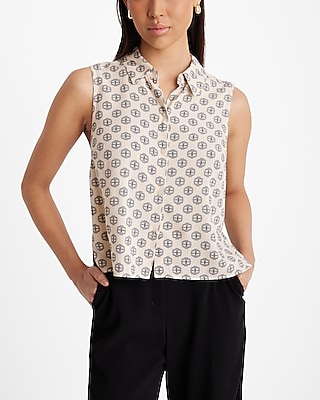 Printed Sleeveless Portofino Shirt