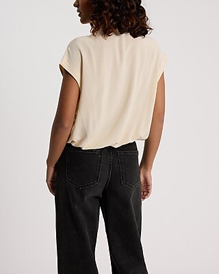 Short Sleeve Front Pocket Cinched Hem Shirt