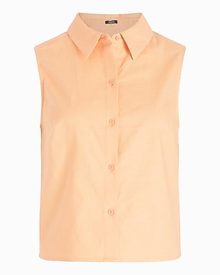 Linen-Blend Sleeveless Portofino Shirt