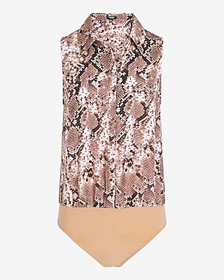 Snakeskin Sleeveless Portofino Bodysuit