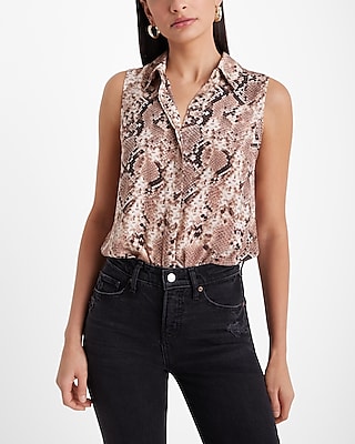 Snakeskin Sleeveless Portofino Bodysuit