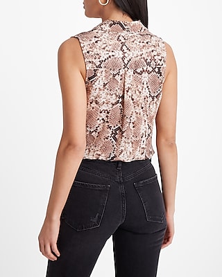 Snakeskin Sleeveless Portofino Bodysuit