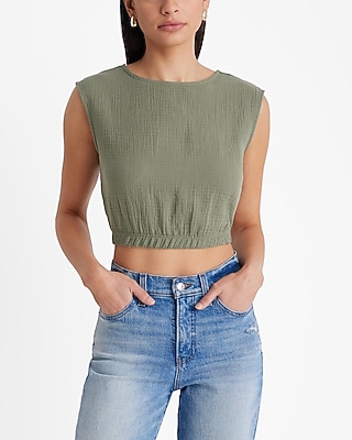 Women's casual suit round neck top + elastic waist drawstring Men