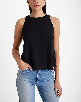 Crew Neck Sleeveless Flowy Tank