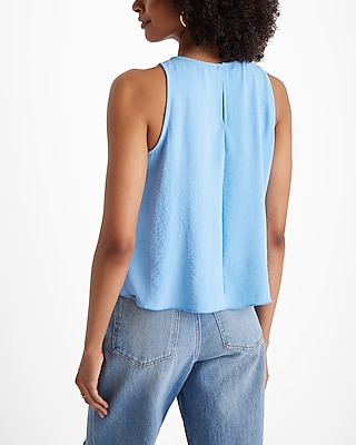 Crew Neck Sleeveless Flowy Tank