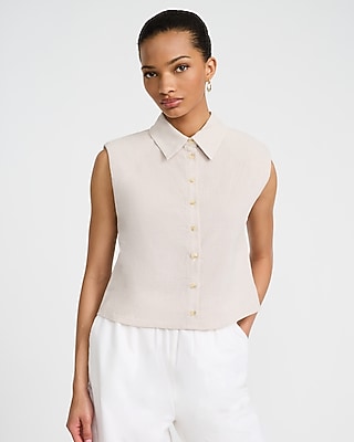Pleated Shoulder Relaxed Tunic Portofino Shirt | Express