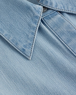 Denim Sleeveless Button Up Shirt