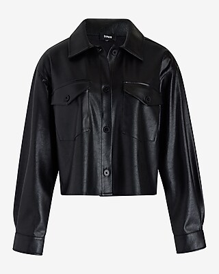 ジャケット・アウター SOFTHYPHEN FAUX LEATHER CROPPED SHIRT SOFTHYPHEN - FAUX LEATHER CROPPED SHIRT – The Contemporary Fix Kyoto