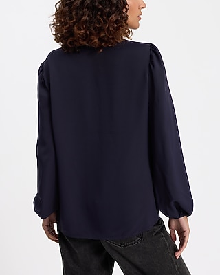 Balloon Sleeve Novelty Button Front Pocket Shirt