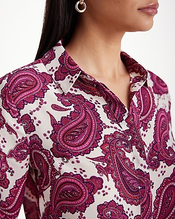 Women's Button V Neck Chiffon Tops 3/4 Bell Sleeve Tie Knot Casual Blouses  Loose Summer Polka Dot Floral Paisley Shirt, Pink, X-Large : :  Clothing, Shoes & Accessories