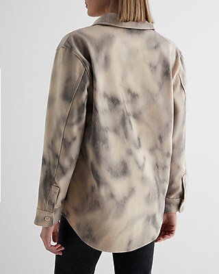 Printed Brushed Twill Shacket - image 4