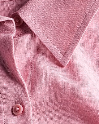 Linen-Blend Cropped Boyfriend Portofino Shirt
