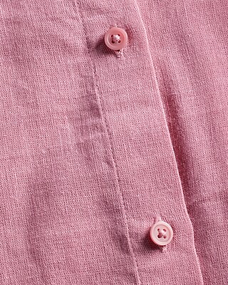 Linen-Blend Cropped Boyfriend Portofino Shirt