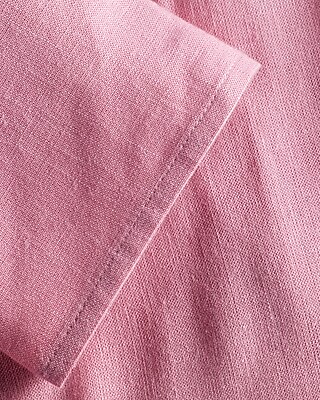 Linen-Blend Cropped Boyfriend Portofino Shirt