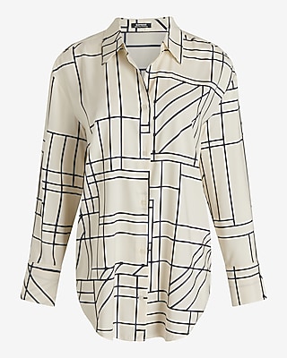 Satin Printed Boyfriend Portofino Shirt