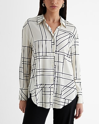Satin Printed Boyfriend Portofino Shirt