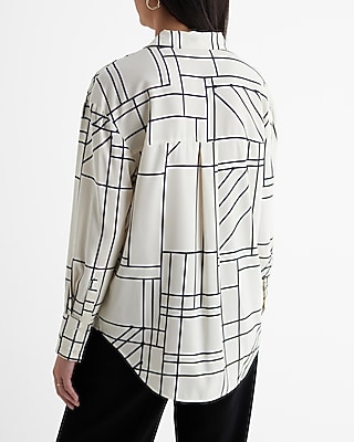 Satin Printed Boyfriend Portofino Shirt