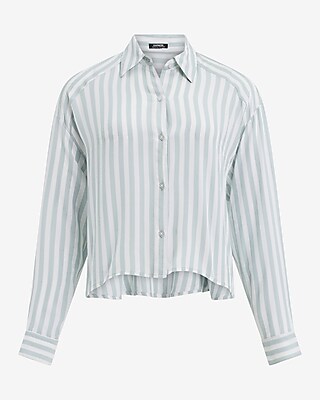 Striped Cropped Boyfriend Portofino Shirt