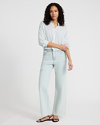 Striped Cropped Boyfriend Portofino Shirt