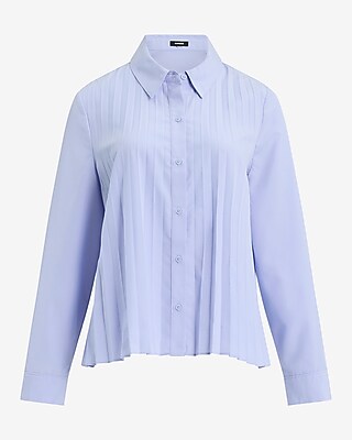 Pleated Cropped Portofino Shirt