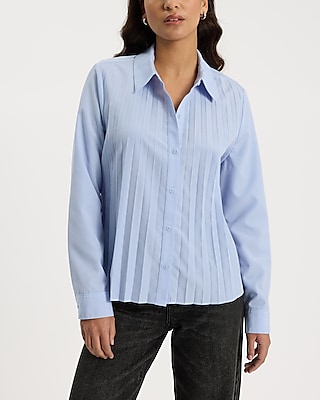 Pleated Cropped Portofino Shirt