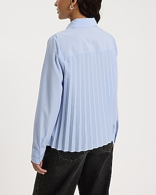 Pleated Cropped Portofino Shirt