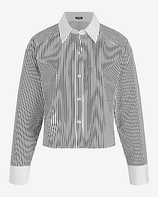 Striped Cropped Boyfriend Portofino Shirt