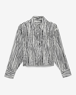 Striped Cropped Boyfriend Shirt