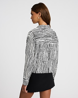Striped Cropped Boyfriend Shirt