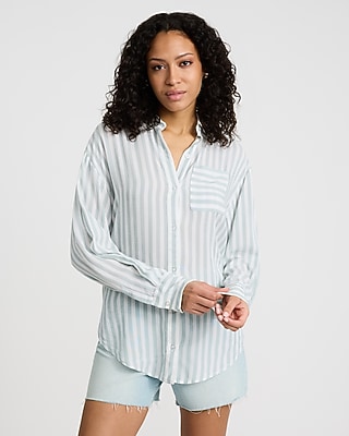 Striped Pocket Boyfriend Portofino Shirt