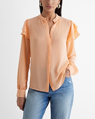 Women's Orange Work Tops - Dress Shirts & Blouses For Work - Express