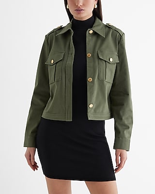 Twill Novelty Button Utility Shacket