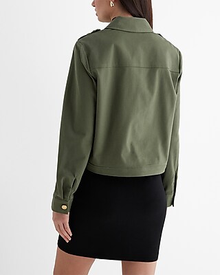 Twill Novelty Button Utility Shacket
