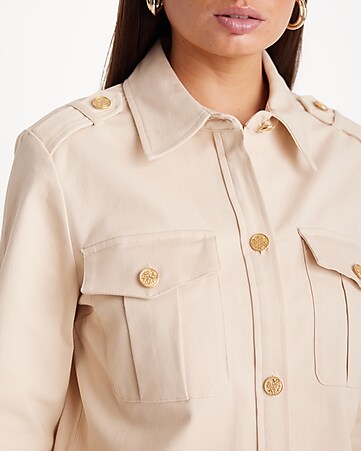 Women's Relaxed Utility Shacket Shirt Jacket Coat