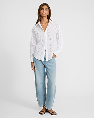 Eyelet Boyfriend Shirt