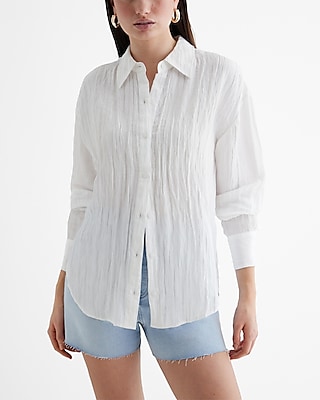 Crinkle Boyfriend Portofino Shirt Women's