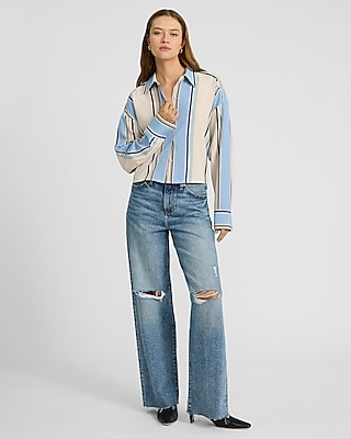 Striped Cropped Portofino Shirt