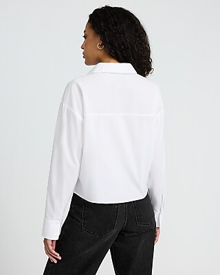 Poplin Cropped Boyfriend Portofino Shirt