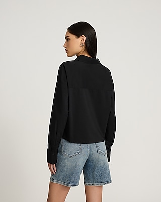 Poplin Cropped Boyfriend Portofino Shirt